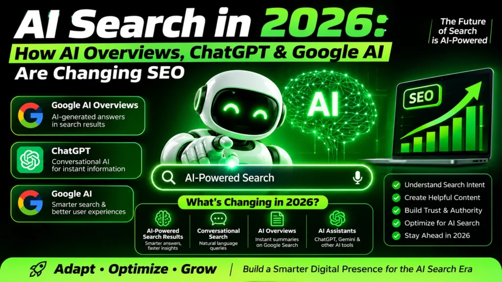AI Search in 2026 changing SEO with Google AI Overviews and ChatGPT
